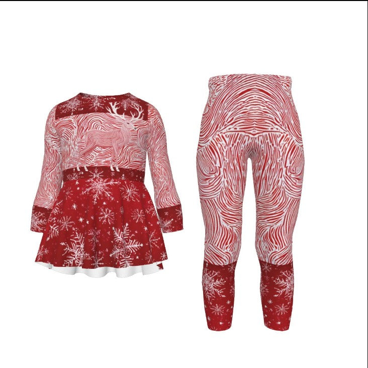 Matching Christmas Family Pajamas or Sweaters. Unique Red & White Rippled Reindeer Design for Parents & Kids. WickedYo.